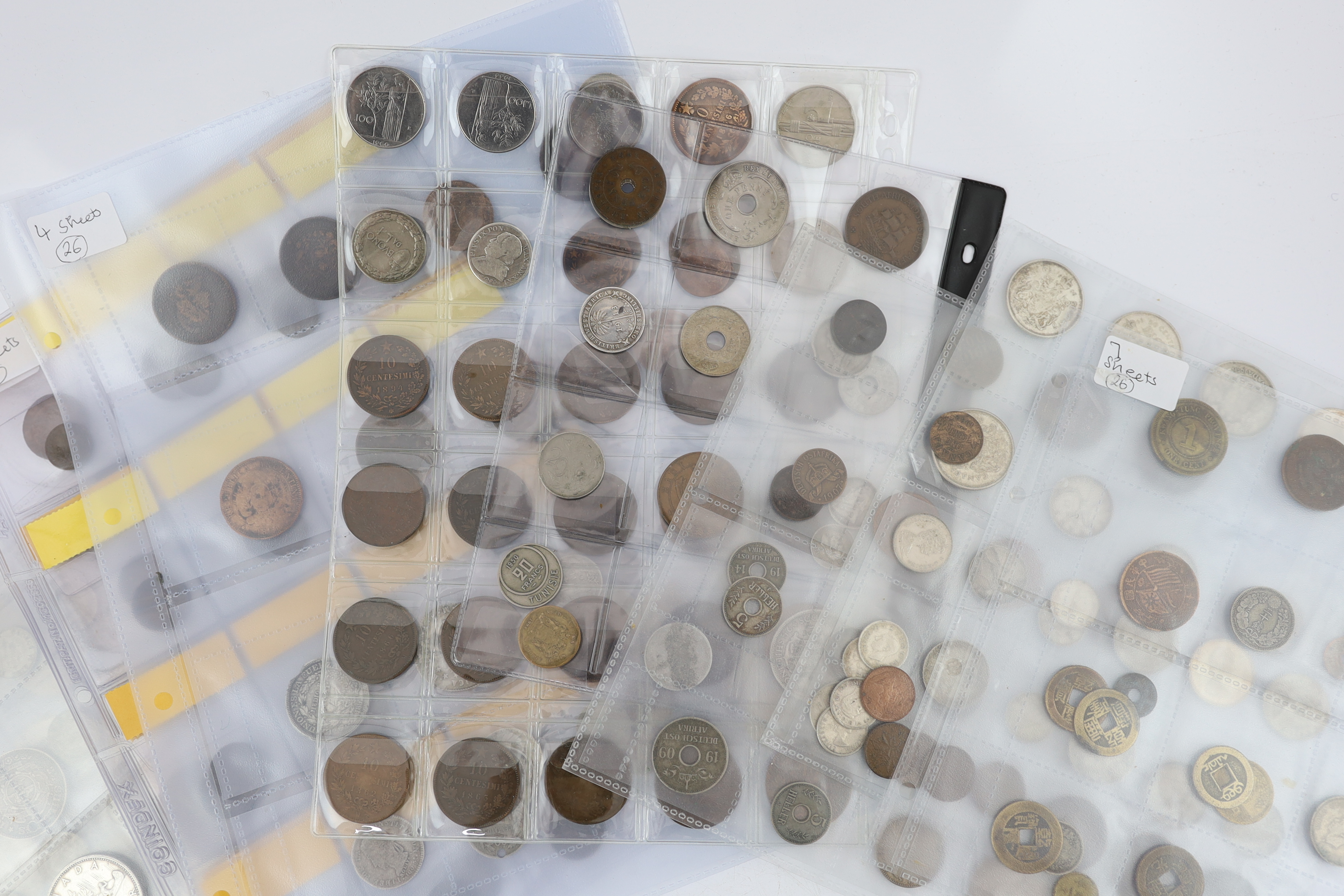 World coins and banknotes, including Chinese Qing dynasty, Canada, Spain etc.